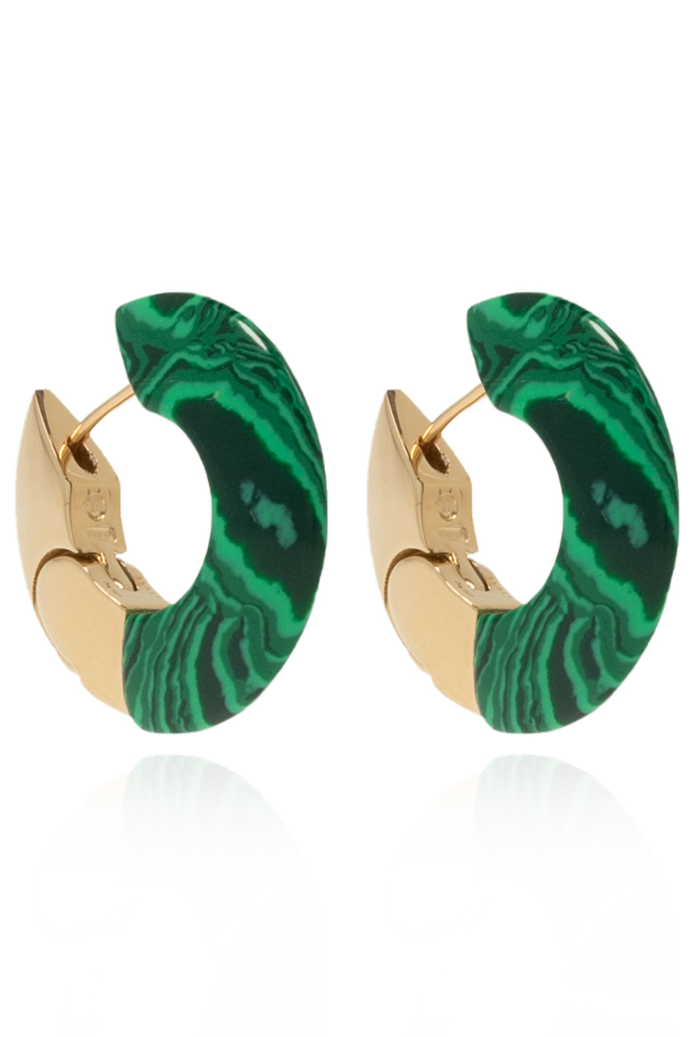 Bottega Veneta Gold-plated earrings with malachite